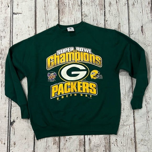 Vintage 90s Green Bay Packers Super Bowl XXXI NFL Football Crewneck Sweatshirt - Picture 1 of 6